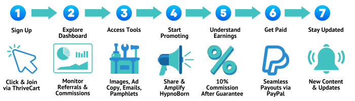 Hypnoborn affiliate process infographic